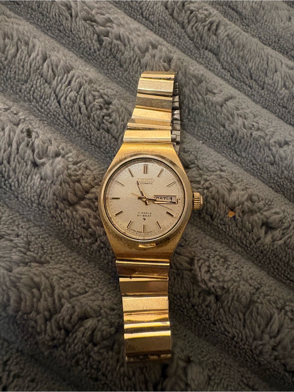 Vintage Seiko 2906-9000 Hi-Beat 17 Jewels Gold Tone Ladies Watch
